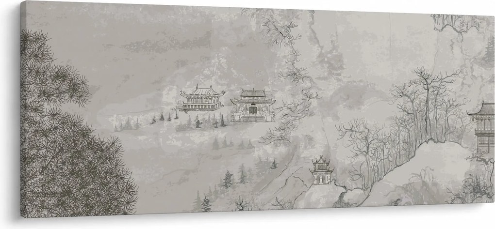 Obraz - Čínska krajina (120x50 cm)