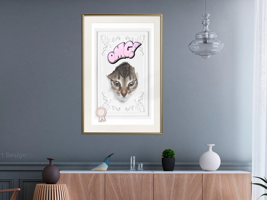 Artgeist Plagát - OMG! [Poster] Veľkosť: 30x45, Verzia: Čierny rám