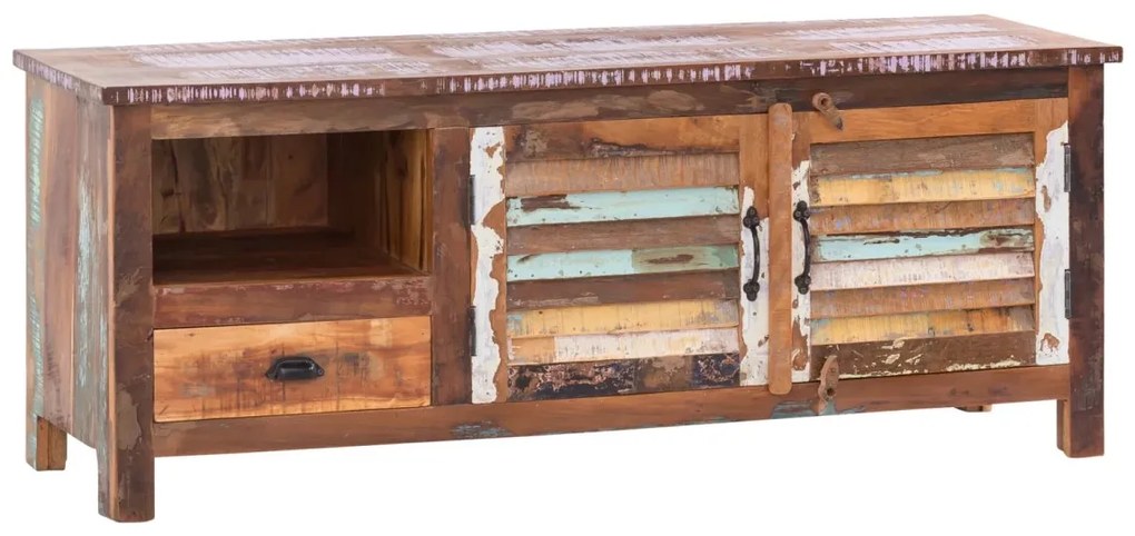 furniture-nabytek.cz - Masívny TV stolík Wakefield z recyklovaného dreva, lakovaný, viacfarebný – 150×50×60 cm