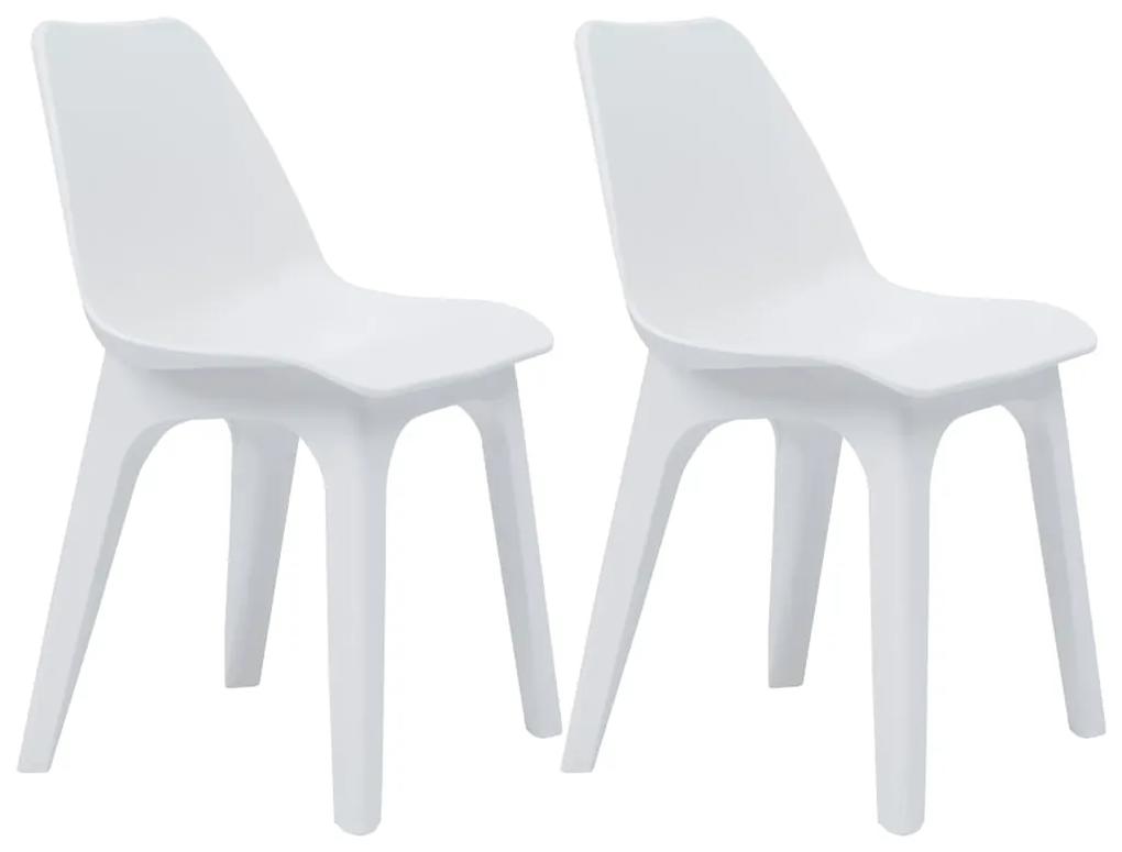vidaXL Skladacie stoličky 2 ks biele plastové | BIANO