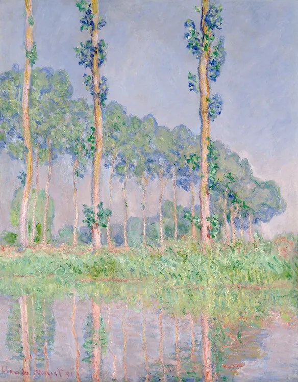 Obrazová reprodukcia Poplars, Pink Effect (1891), Claude Monet