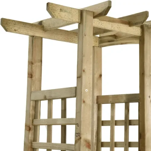 vidaXL Záhradná pergola s lavičkou a kvetináčmi impregnovaný masív-