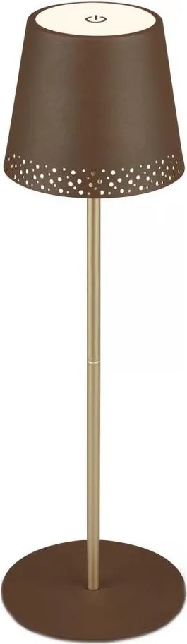 Brilo - LED stolná nabíjateľná dotyková lampa KIKI LED/2,6W/5V IP44 2600 mAh hnedá