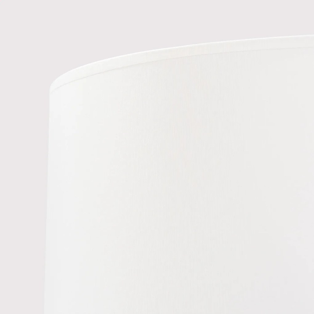 Stojacia lampa Natt, 1x biele textilné tienidlo, drevo