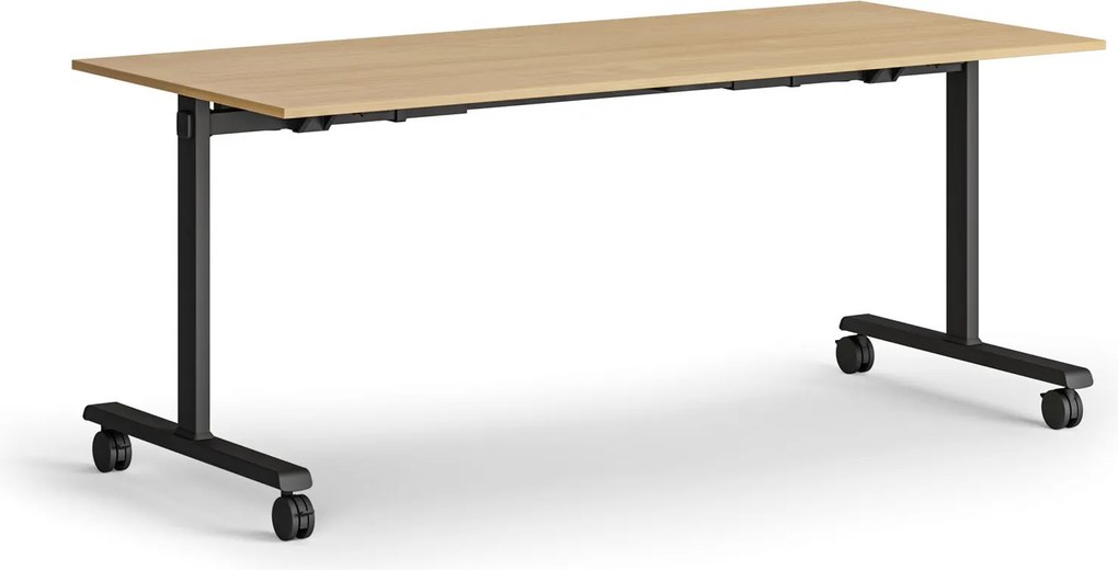 Mobilný stôl MATCH, 180x80 cm, čierna podnož, buk