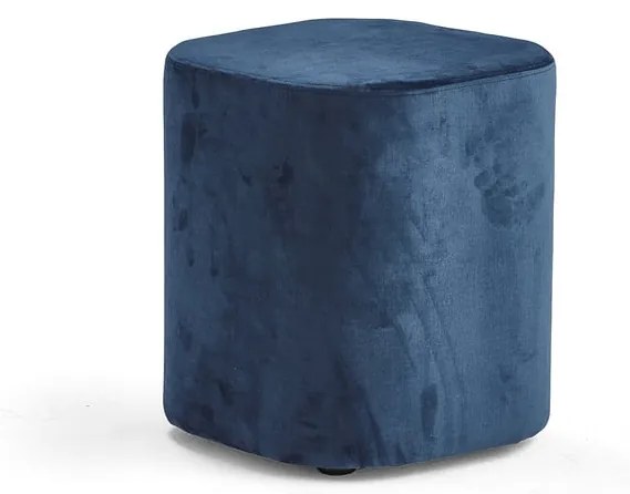 Taburet COMFY, zamatová tkanina, modrá