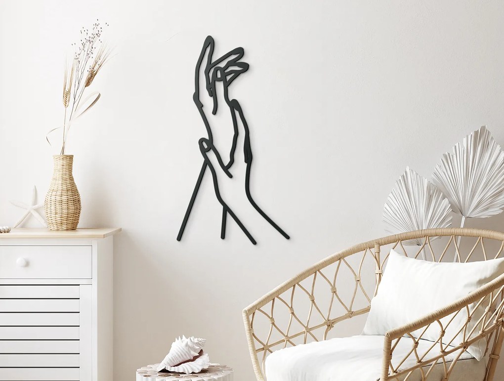 drevko Minimalistický obraz Dotyk Rozmer obrazu: 44,5 x 24 cm, Farba dekorácie: Čierna