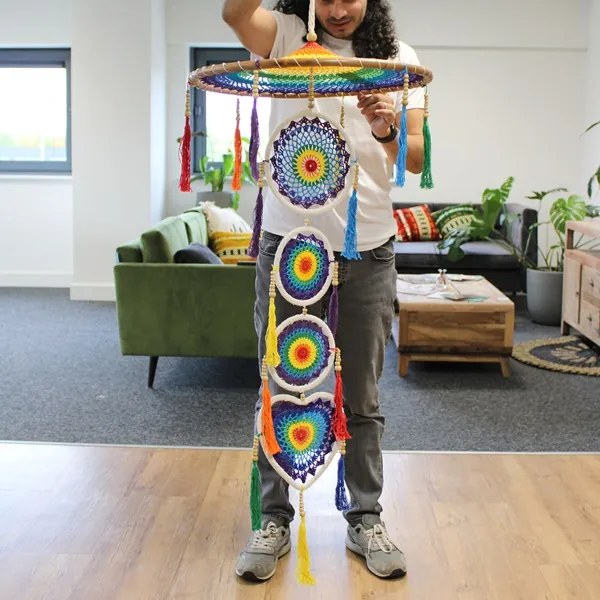 Veľký lapač snov 140cm farebný