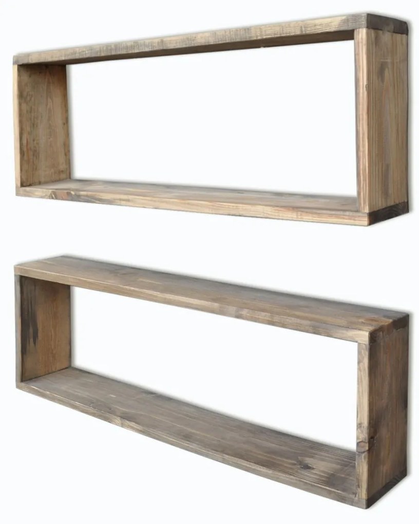 Súprava nástenných políc Obdĺžnik 2 ks hnedá