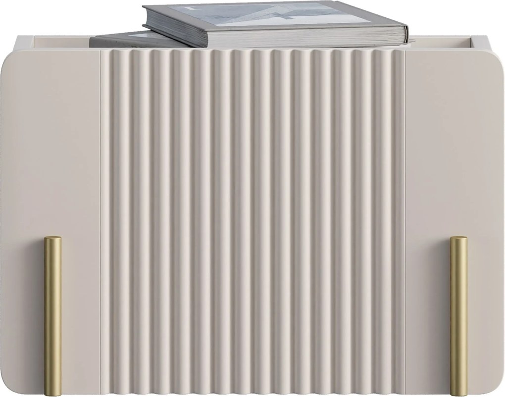 Závesný nočný stolík Malmi 45 cm so zásuvkou - kašmír / zlatá