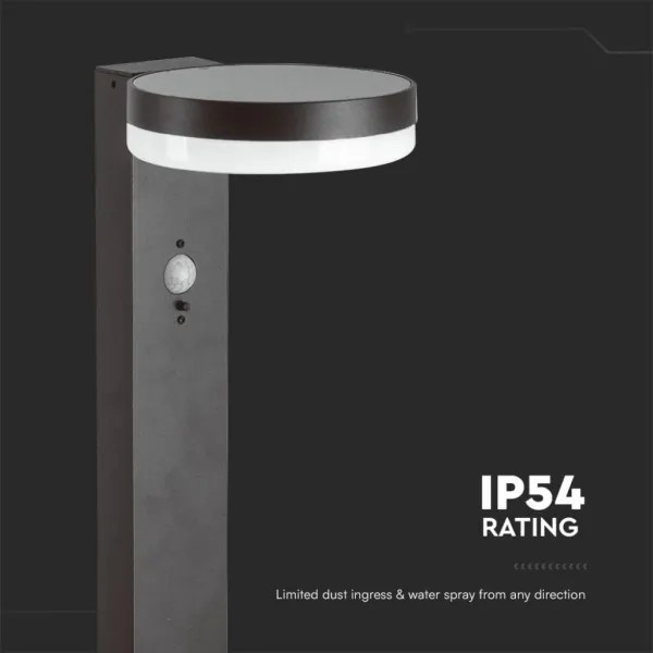 LED Solárna lampa so senzorom LED/2W/3,7V IP54 3000K zaokrúhlený čierna