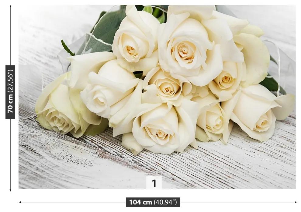 Fototapeta Vliesová Biele ruže 416x254 cm