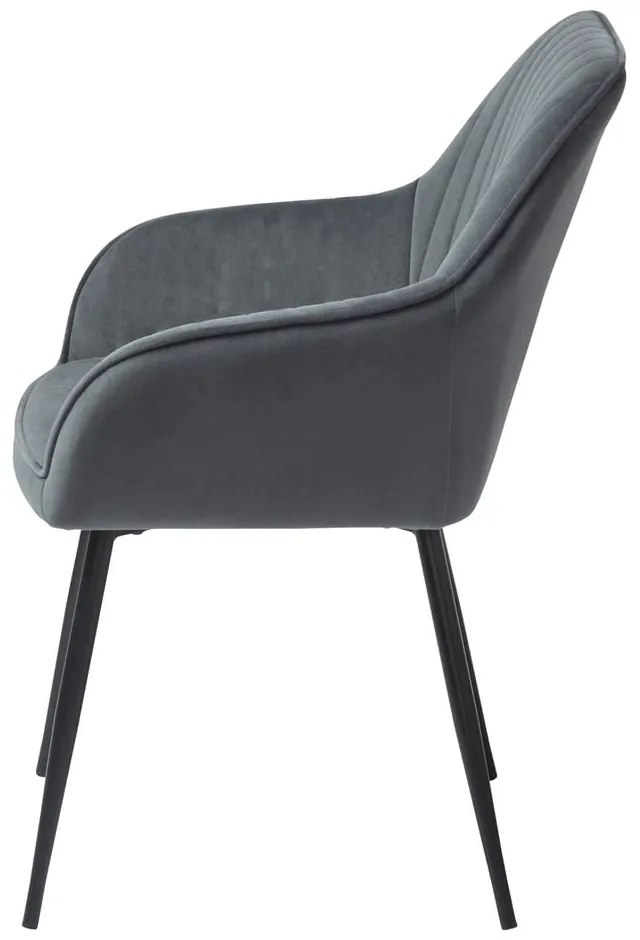 Sivé čalúnené jedálenské kreslá v súprave s podrúčkami 2 ks Nolan Stripe – Unique Furniture