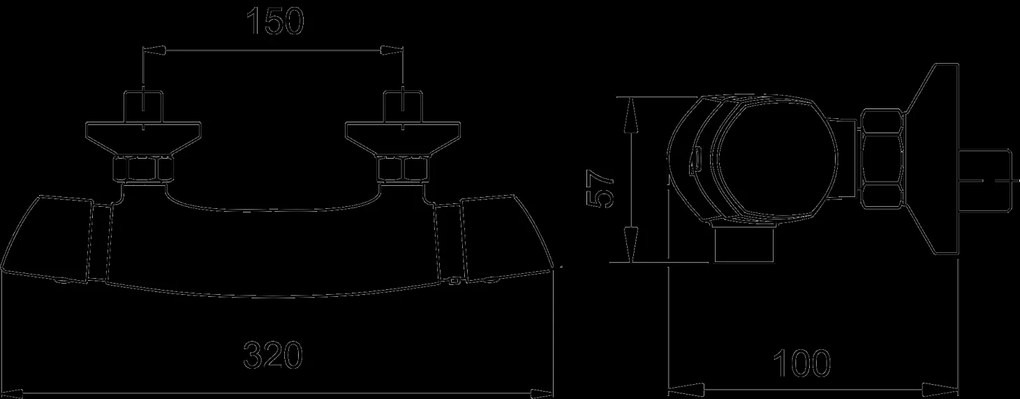 Novaservis Metalia 57 Sprchová termostatická batéria 150 mm, chróm, 57961/1,0