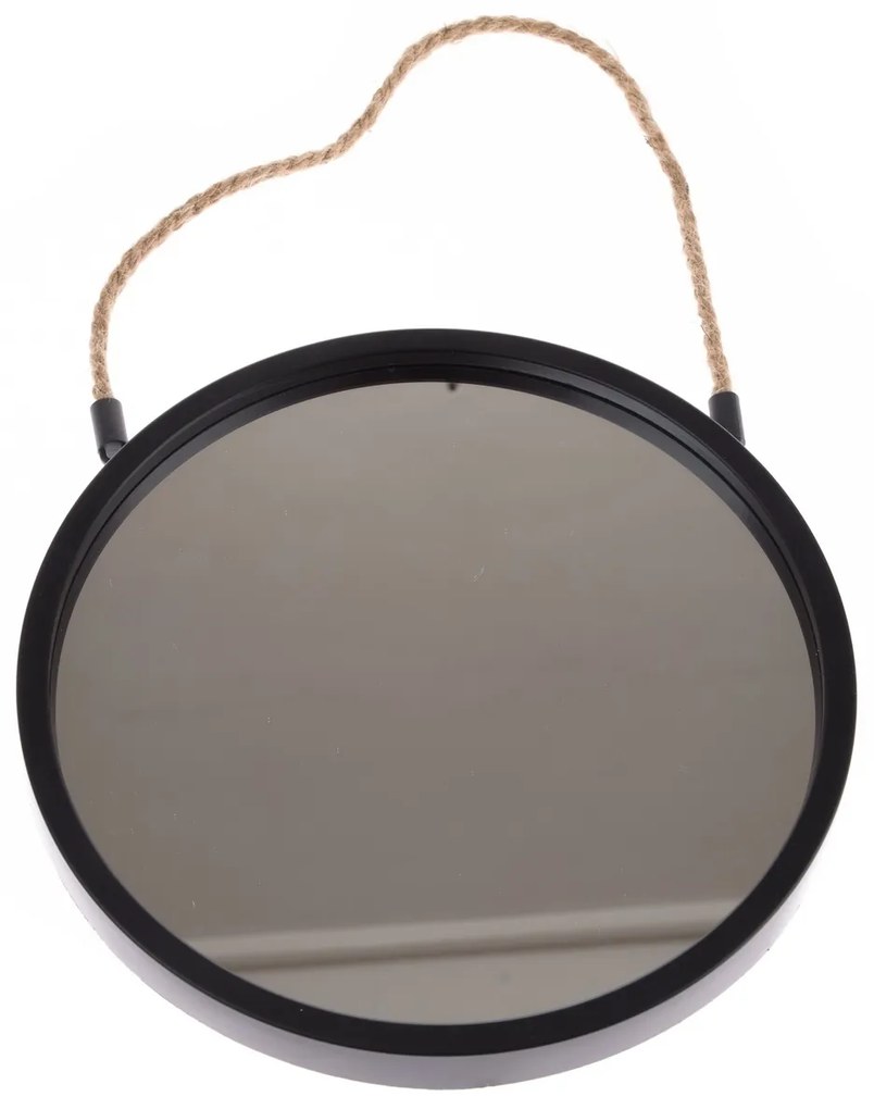 Plastové závesné zrkadlo Embellir čierna, pr. 25 cm, pr. 25 cm