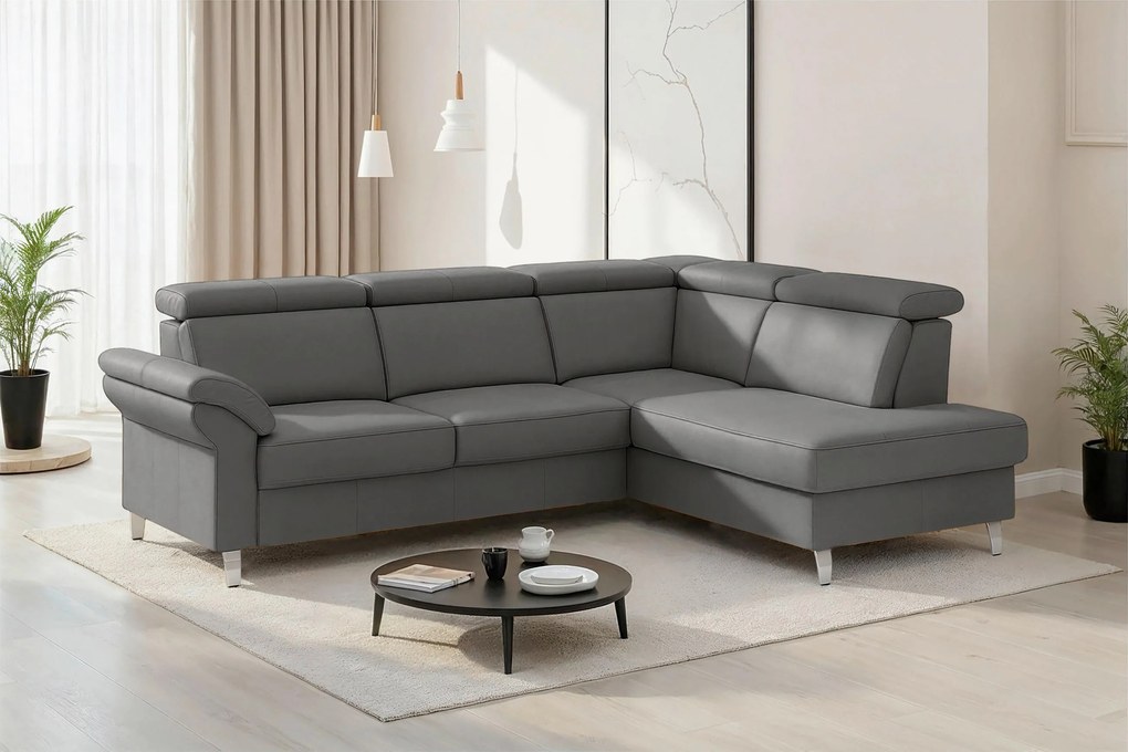 XXXLutz ROHOVÁ SEDAČKA, textil, koža, mokka Sit & More - Sedačky - 000144040933