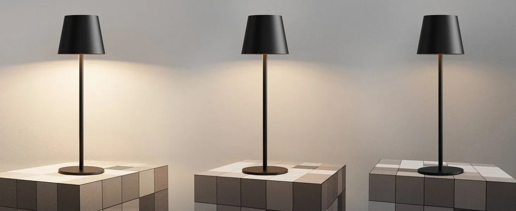 Toolight Toolight, dotyková LED nočná stolná lampa 5W, 3 farby svetla, USB napájanie, APP1365-T BLACK, čierna matná, OSW-08628