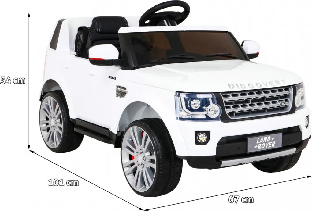 Ramiz Land Rover Discovery Elektrické auto pre deti Biele SUV + diaľkové ovládanie