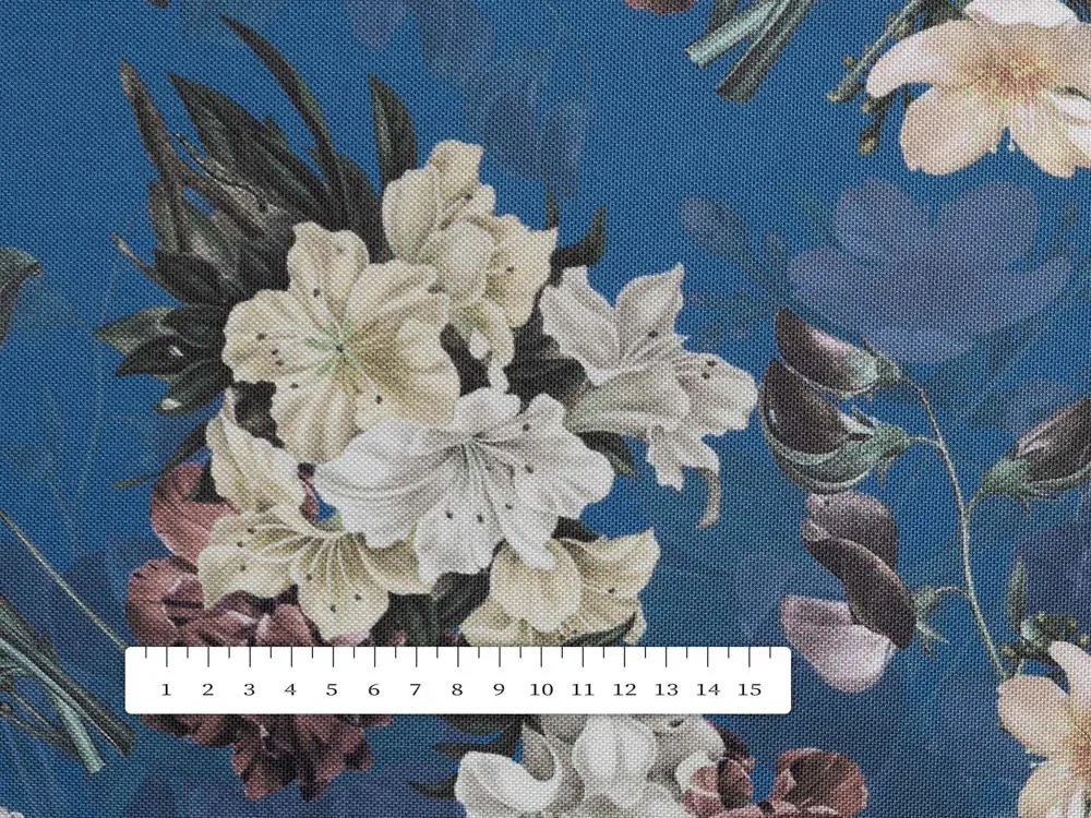 Biante Teflónový oválny obrus TF-061 Kvety na modrom 140x200 cm