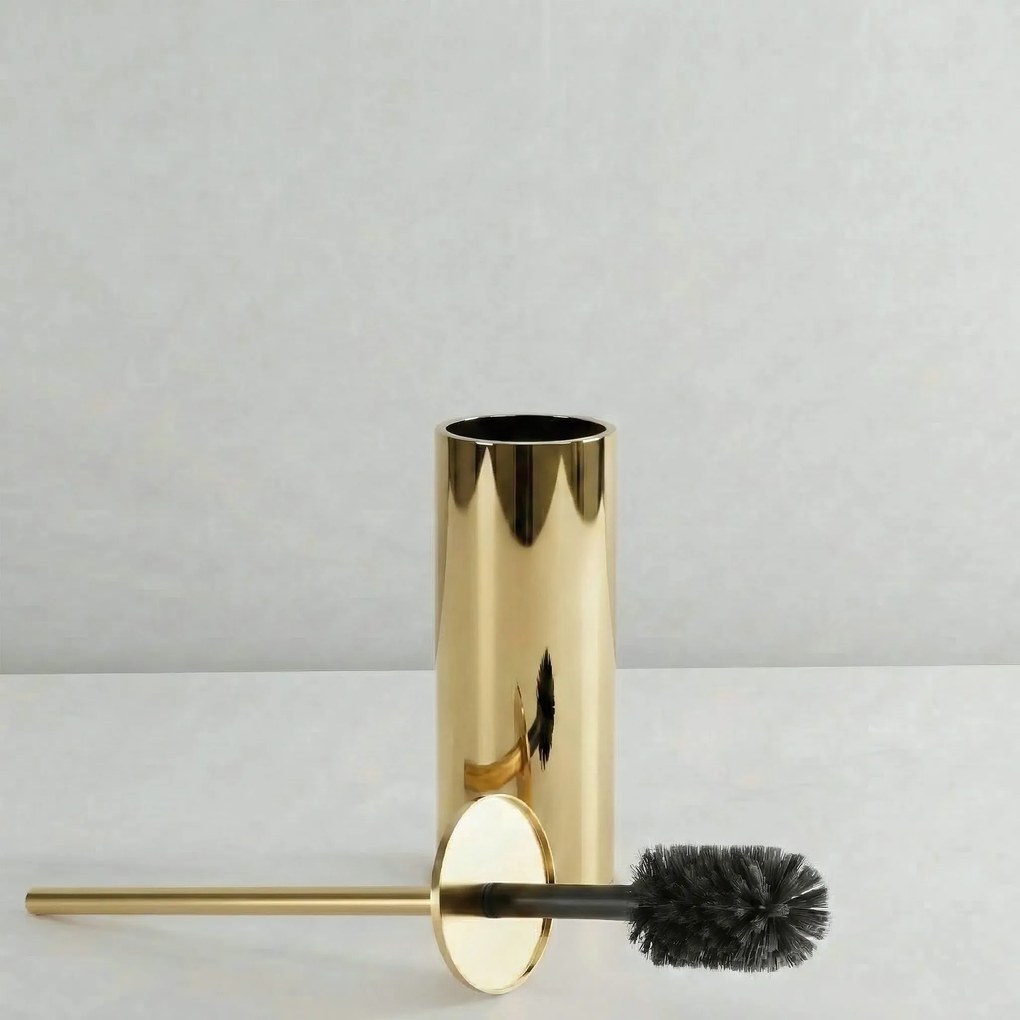 Rea Til, kovový stojan na WC s kefou, zlatá lesklá, REA-88090