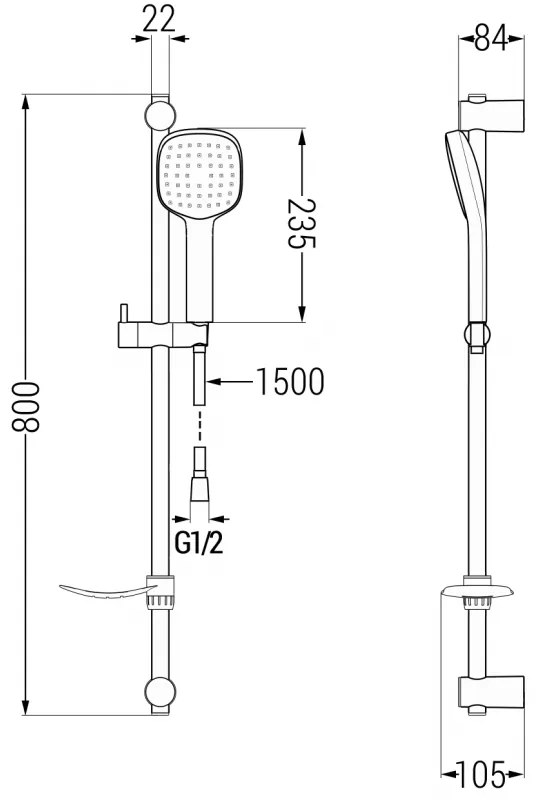 Mexen sprchový set DF33, čierna, 785334582-70