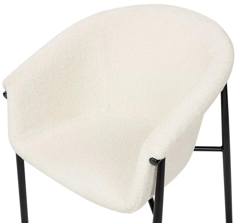 Sada 2 buklé jedálenských stoličiek krémová biela AMES Beliani