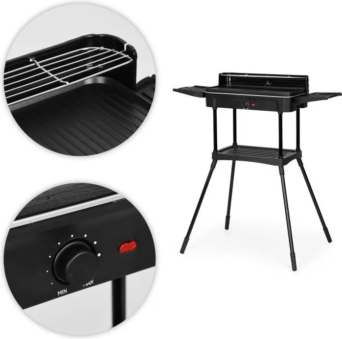 Elektrický gril 3 v 1, stojaci, stolový, grilovacia doska, odkvapkávač, termostat, MultiGarden