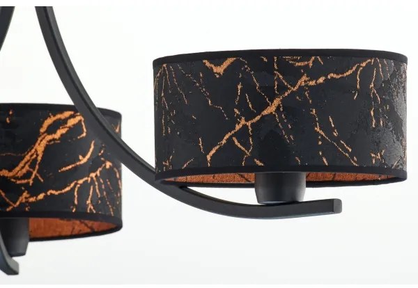 Jupiter 2106- Luster na reťazi ARTHUR 3xE27/15W/230V čierna/oranžová/mramorový dekor