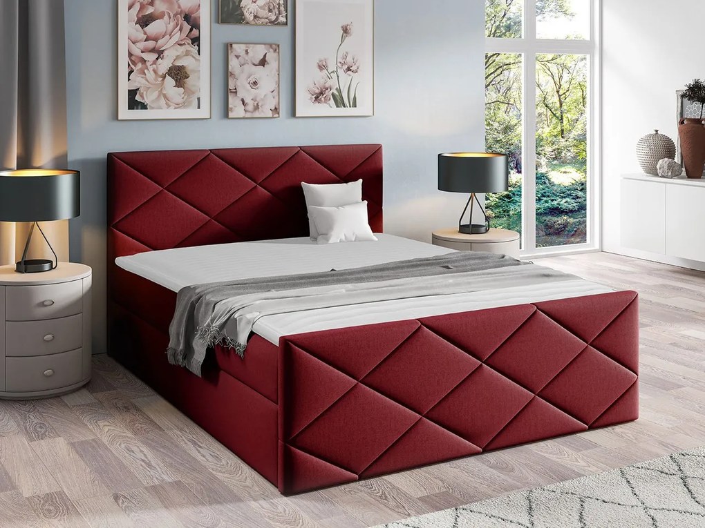 Kontinentálna posteľ Guillermo, Rozmer postele: 140x200, Dostupné poťahy: ekokoža Soft 032