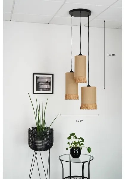 Brilagi - Luster na lanku WINNETOU TUBES 3xE27/15W/230V hnedá/čierna