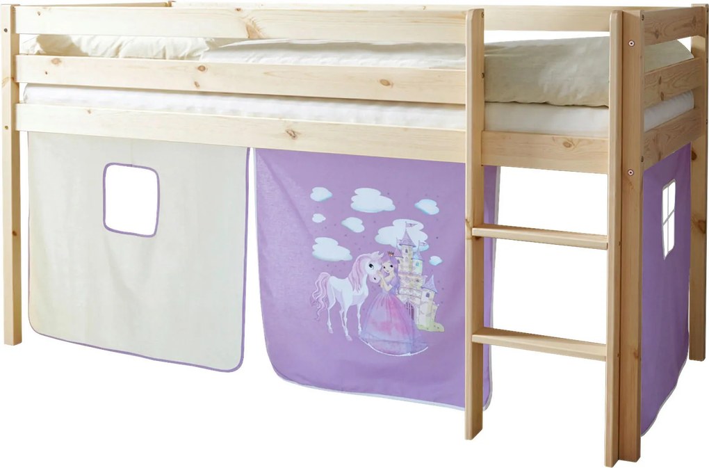 XXXLutz VYVÝŠENÁ POSTEĽ, 90/200 cm lila, prírodná farba, béžová Livetastic - Detské izby - 000406003610