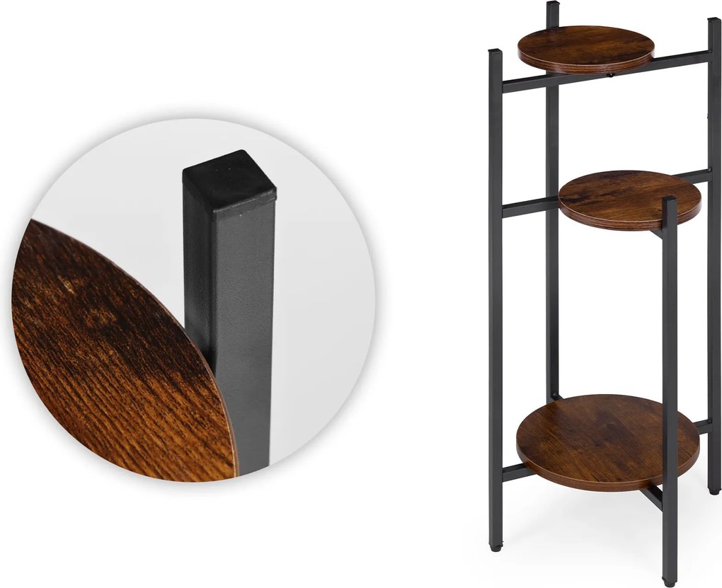 Stojan na květiny CAROL černý/hnědý