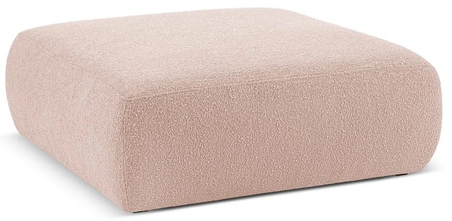 Ružový taburet z textílie bouclé Molino – Micadoni Home