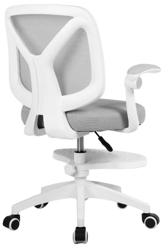 Detská otočná stolička Neoseat JUNI 010 s podnožou — látka, sivá