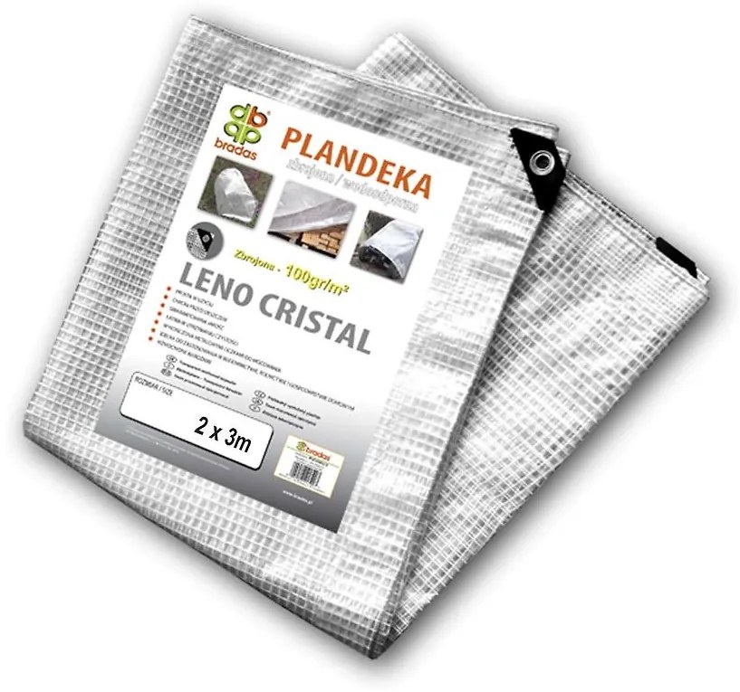 Plachta vystužená Leno Cristal 2 x 3m, 100G -priehladná