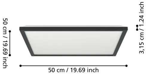 Eglo 901444- LED Kúpeľňové stropné svietidlo ROVITO 17W/230V 50x50 cm IP44 čierna
