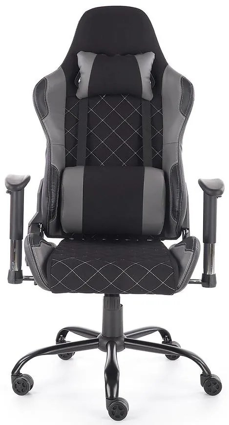 Otočné kreslo Drake čierna/sivá