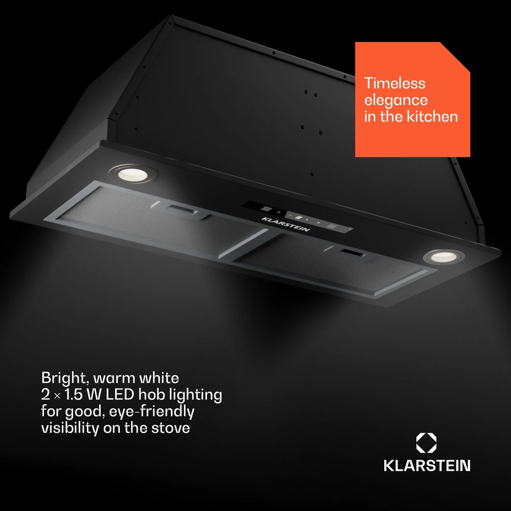 Klarstein Paolo 72 vstavaný Digestor 72 cm 520 m³/h LED Touch A++