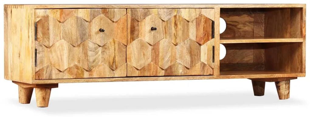 TV stolík, masívne mangovníkové drevo, 118x35x40 cm