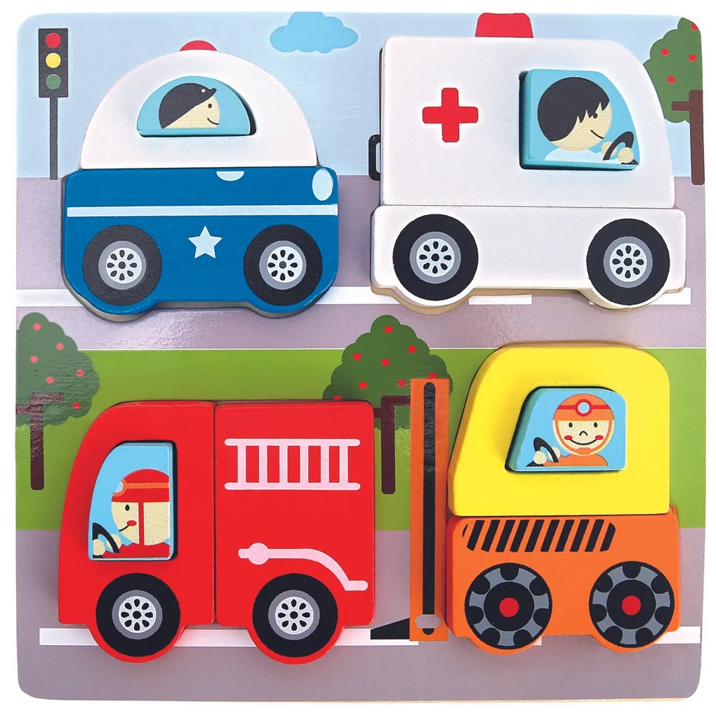 Bino 3D Puzzle - záchranné vozidlá