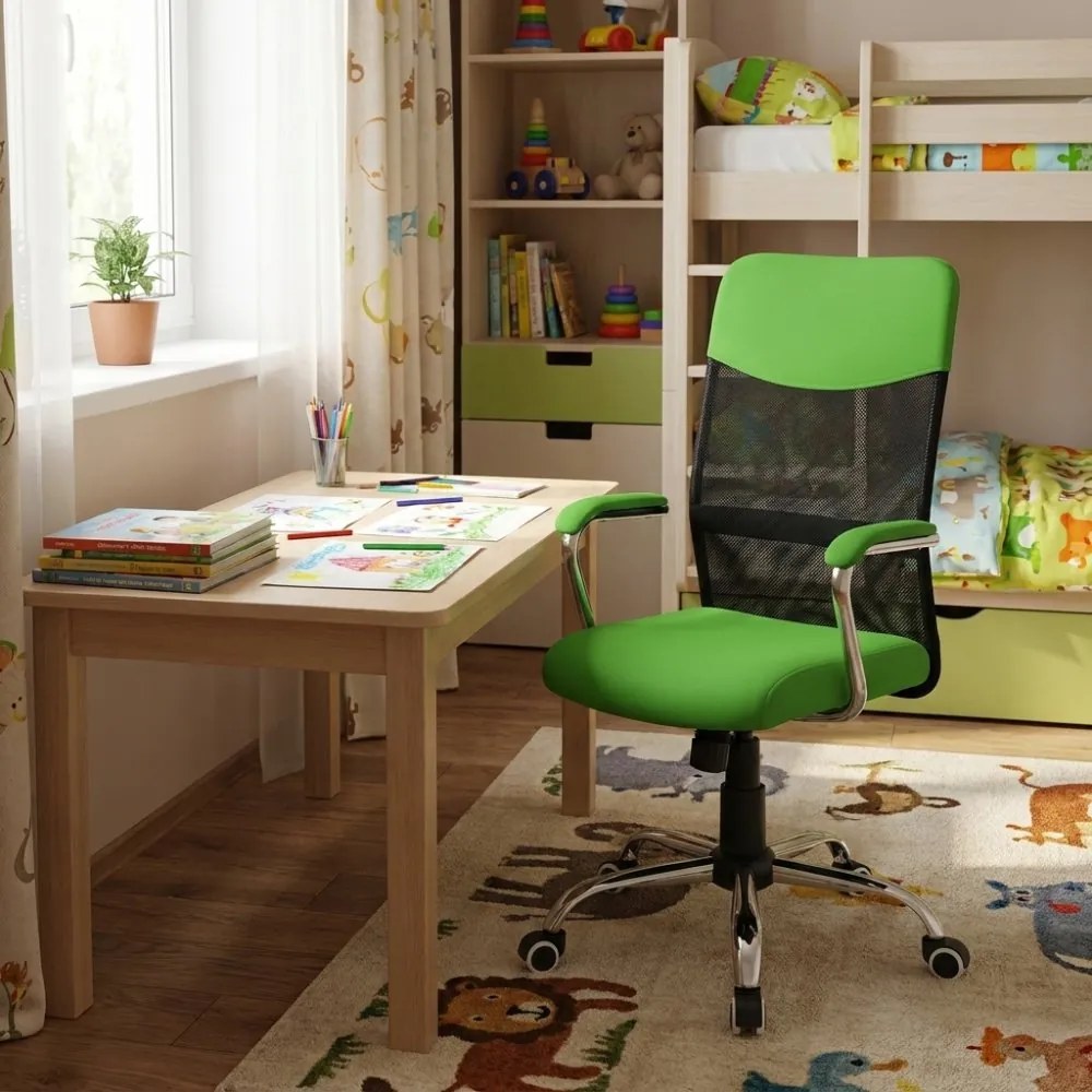 Detská stolička Neoseat TEENAGE — látka, čierna / zelená