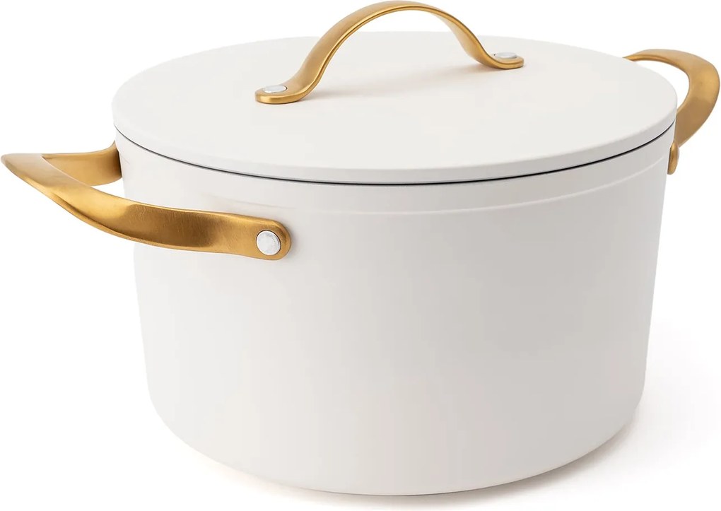Elmich Nepriľnavý keramický hrniec Zen Ø 24 cm – krémovo-zlatý