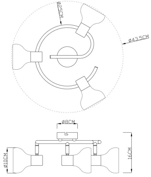 GLOBO 54921-3 - Bodové svietidlo LOTHAR 3xE14/40W/230V