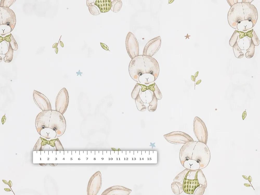 Biante Detská bavlnená obliečka na vankúš Sandra SA-401 Zajačiky na bielom 30 x 50 cm