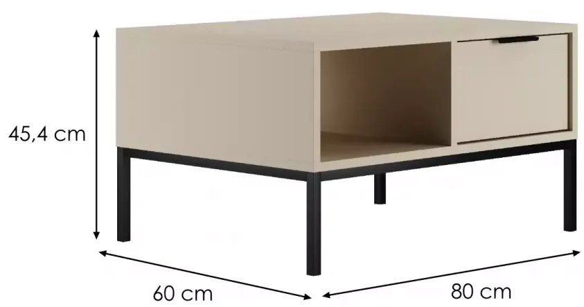 Konferenční stolek Austin 80 cm kašmír/černá