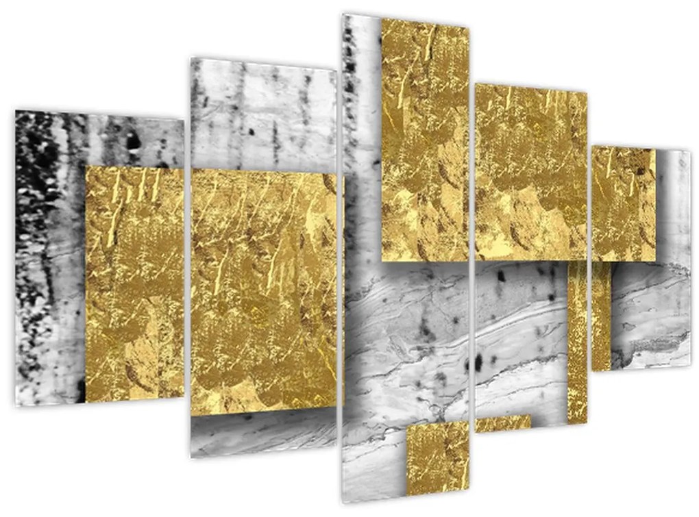 Obraz - Zlaté štvorce N⁰3 (150x105 cm)