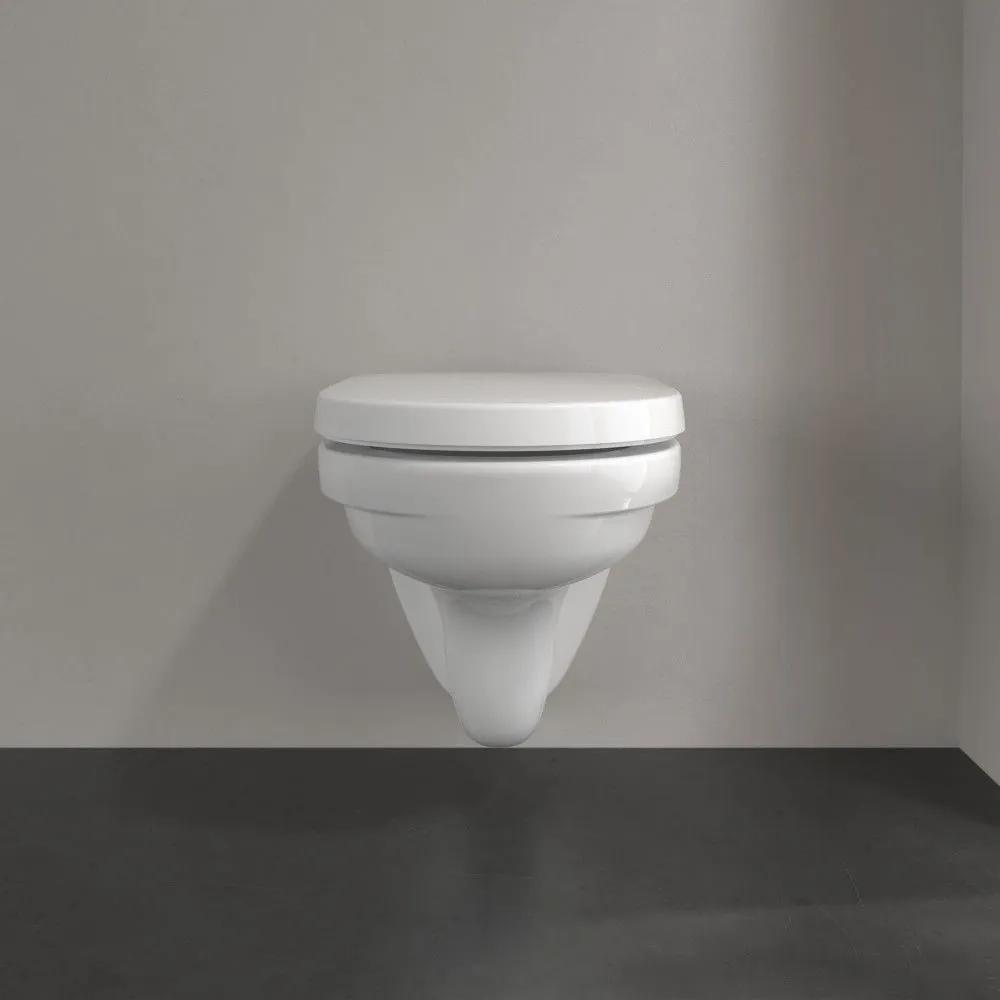VILLEROY &amp; BOCH O.novo Compact Combi-Pack, závesné WC s DirectFlush + WC sedátko s poklopom, s QuickRelease a Softclosing, biela alpská, 5688HR01