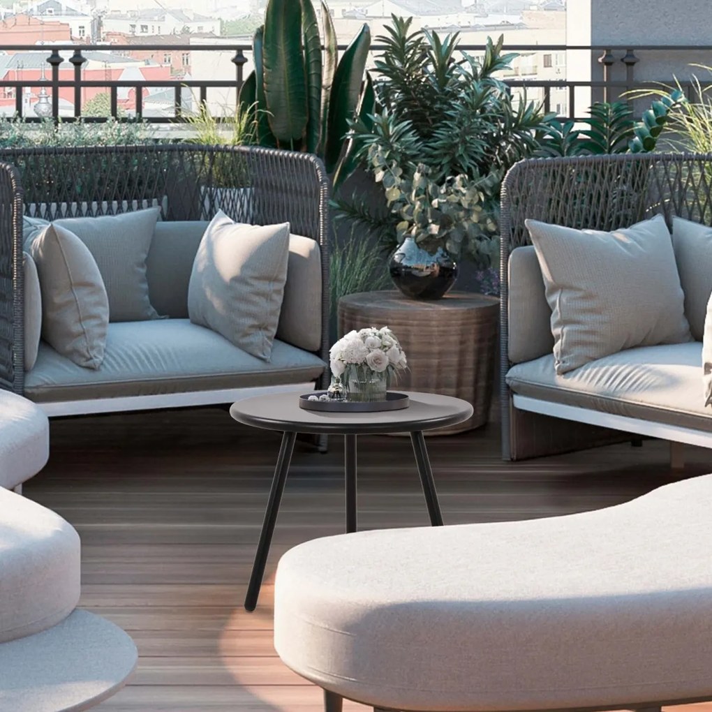 Konferenčný stolík Berea - v40 x Ø50 cm - Čierna