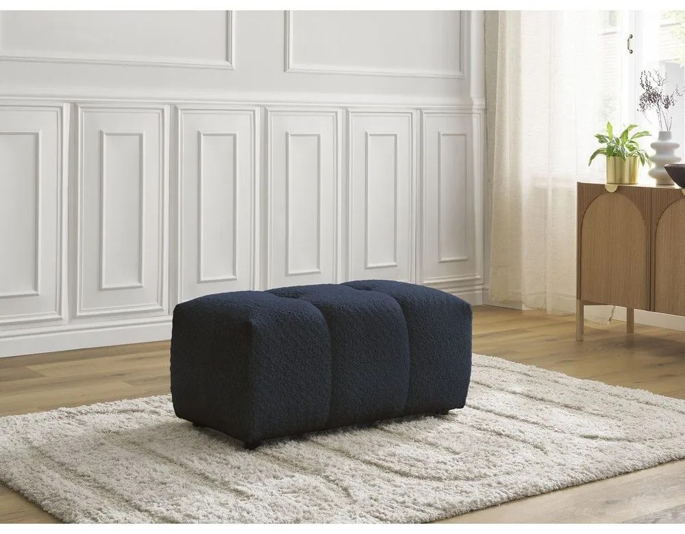 Modrá podnožka z textílie buklé Roxelane – Bobochic Paris