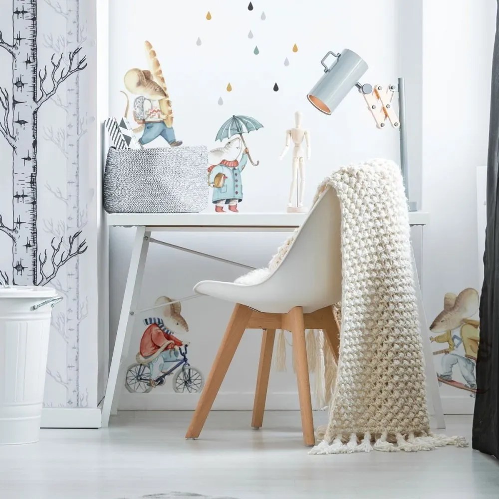 Samolepka do detskej izby malá pouličná myš sada